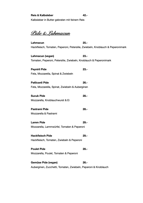 Speisekarte restaurant Baselland, restaurant dem basel, basel restaurant, food basel